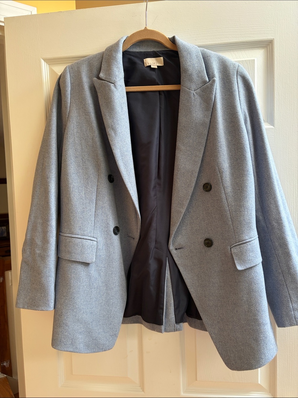 LOFT Light Blue Double-Breasted Blazer Jacket